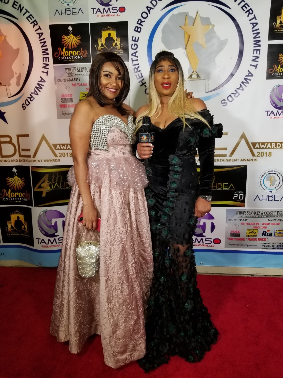 Dr. Ranti with a Nigerian entertainment personality at the AHBEA Awards Texas 2018