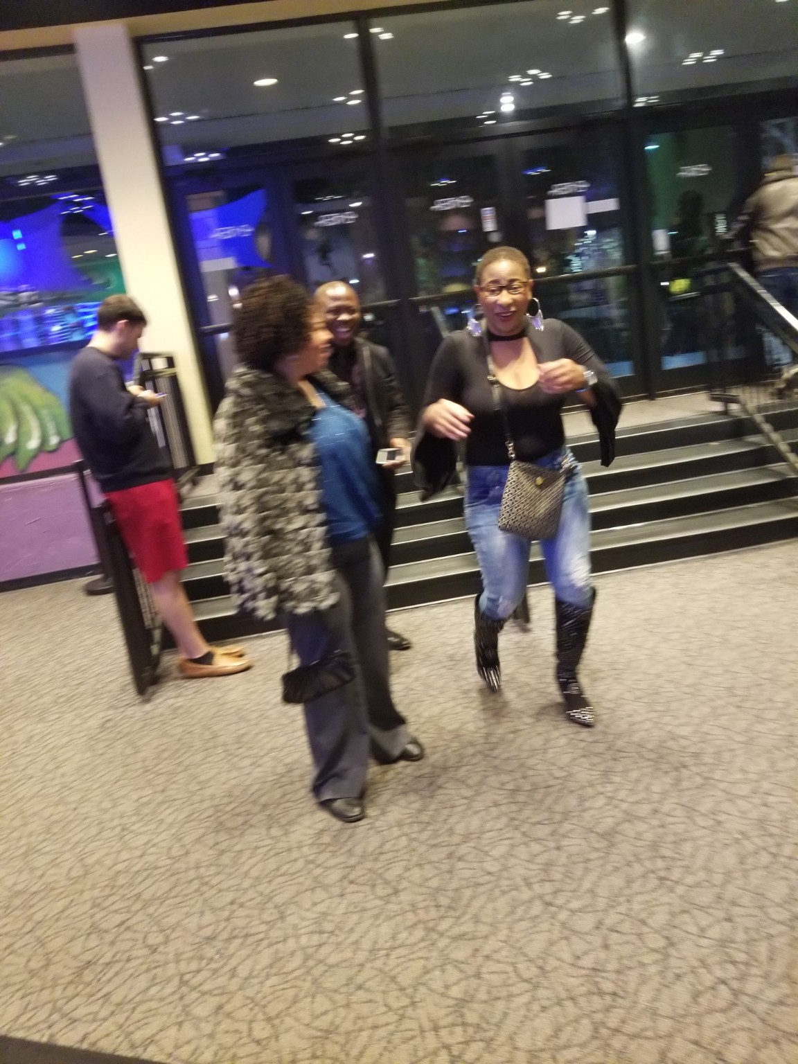 Attendees connecting during the movie premiere reception